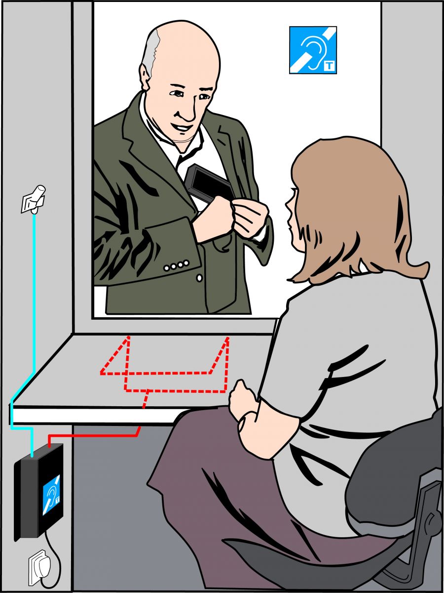 Example of Assistive Listening System at Sales/Ticket Counter (Source: Better Hearing Solutions)